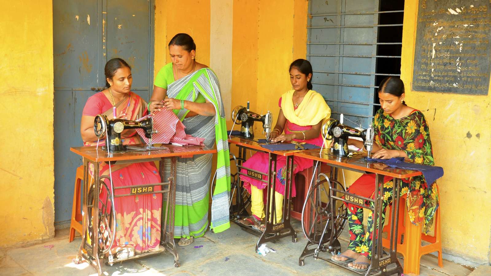 Sewing class in progress in Kotturu Village
