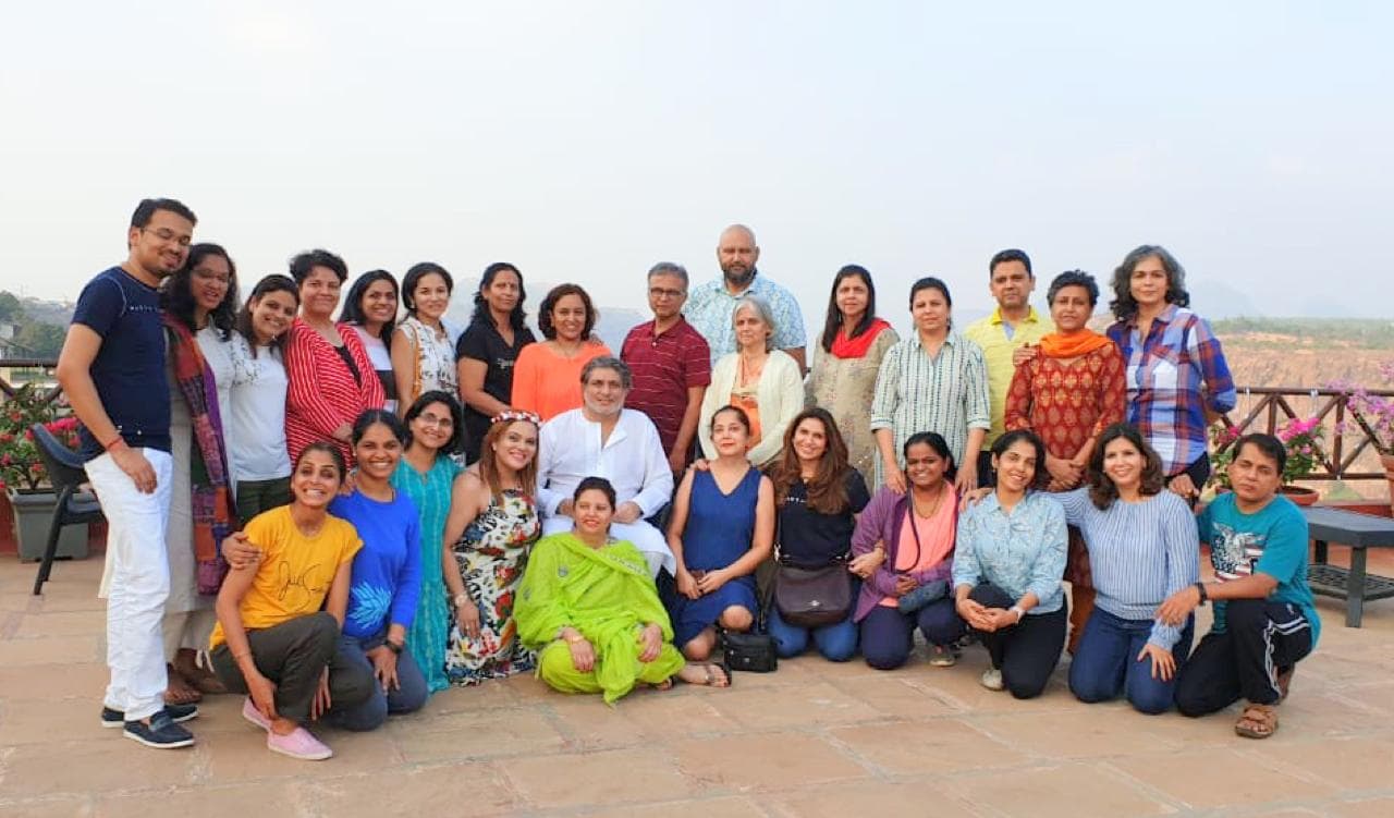 Guruji Naushir with all his Teachers of Mahavatar Babaji TadEkam Foundation at his annual teachers retreat in Lonavala