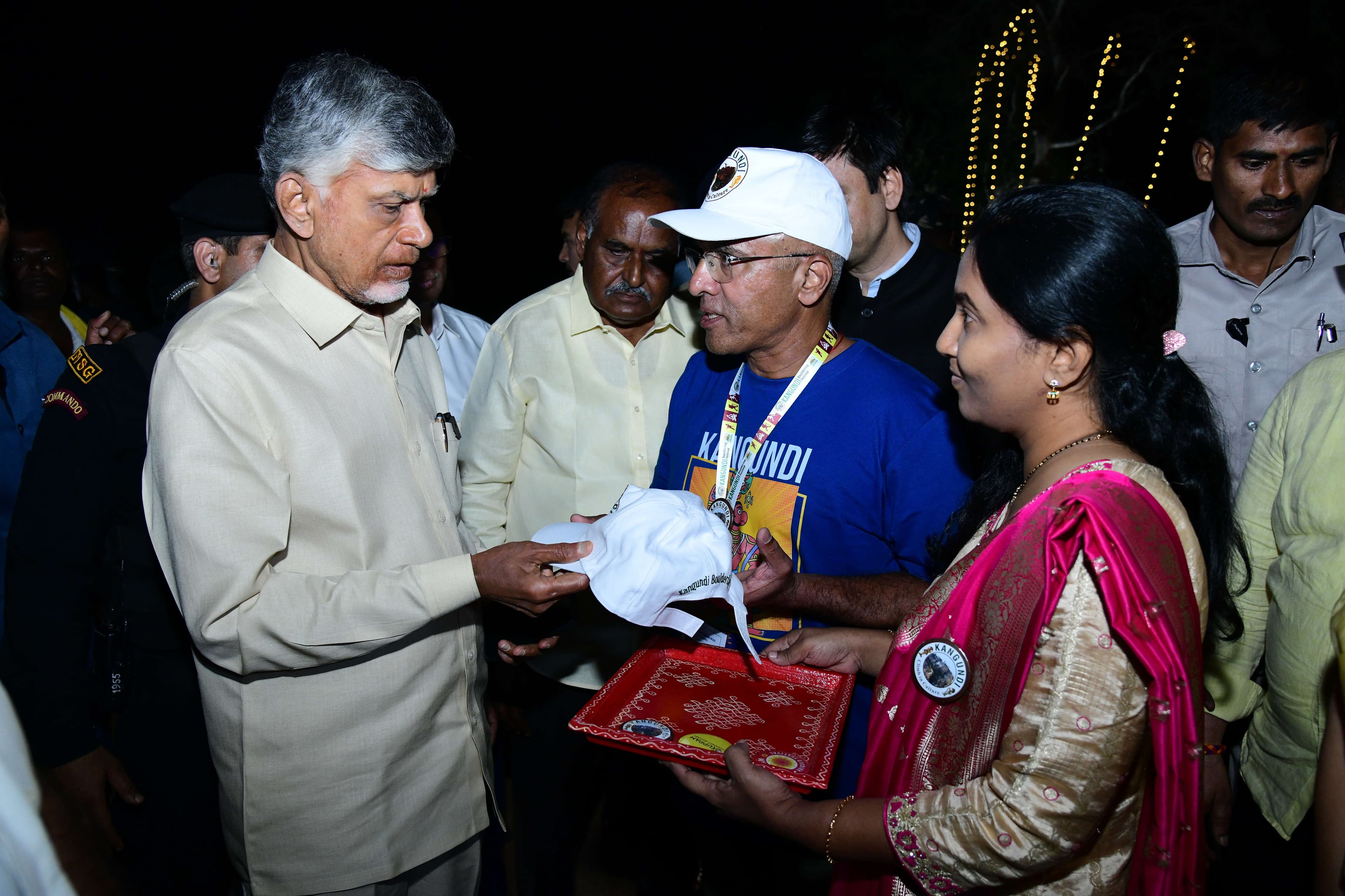 Chief Minister of Andhra Pradesh Shri Chandrababu Naidu at Kangundi Bouldering Park on 30 Jan 2026 to inaugurate the Indoor Boulding Gym, 100-feet-tall Tricolour Flag Pole, etc