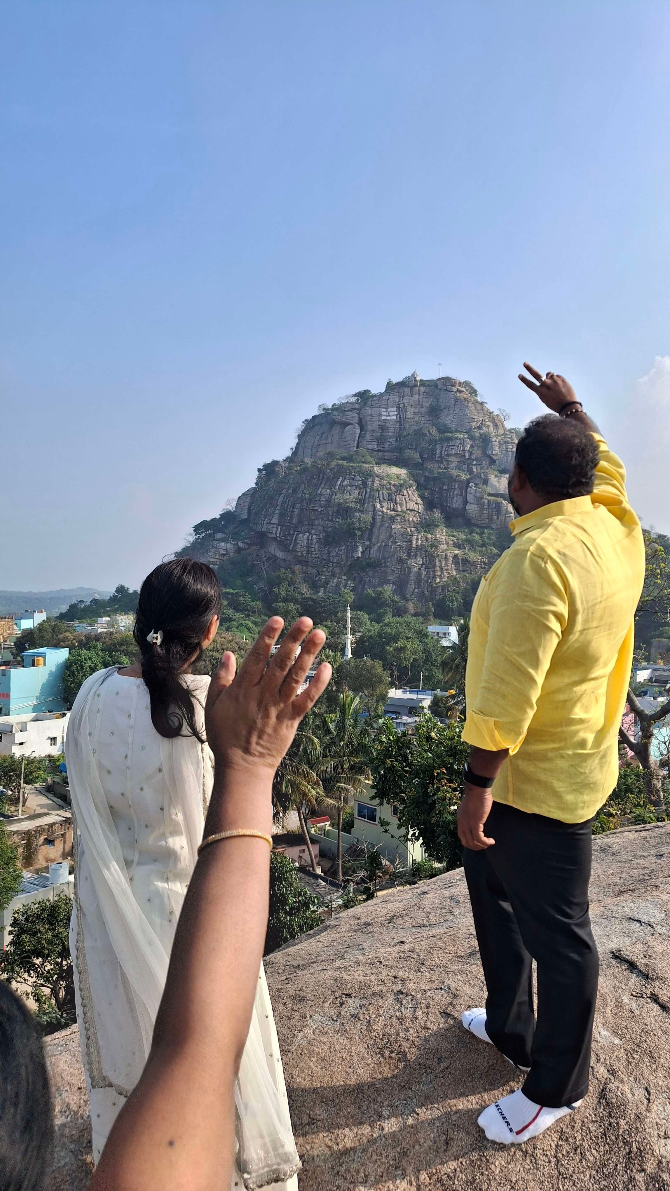 Waving to Climber on Kangundi Shivling